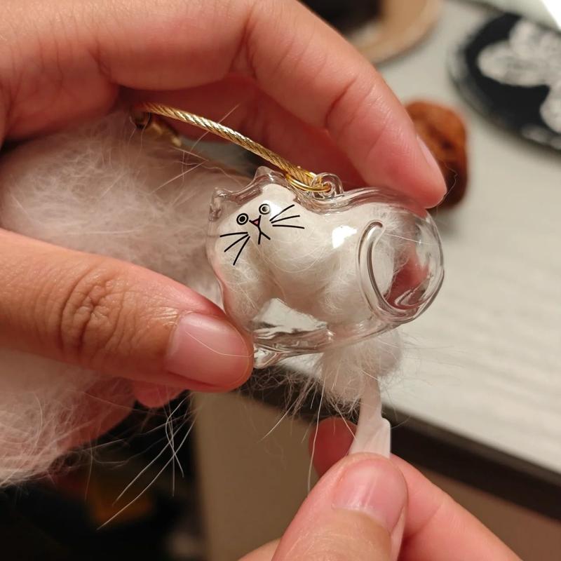 Custom Cat Fur Memorial Charm – DIY Pet Keepsake Gift for Cat Lovers