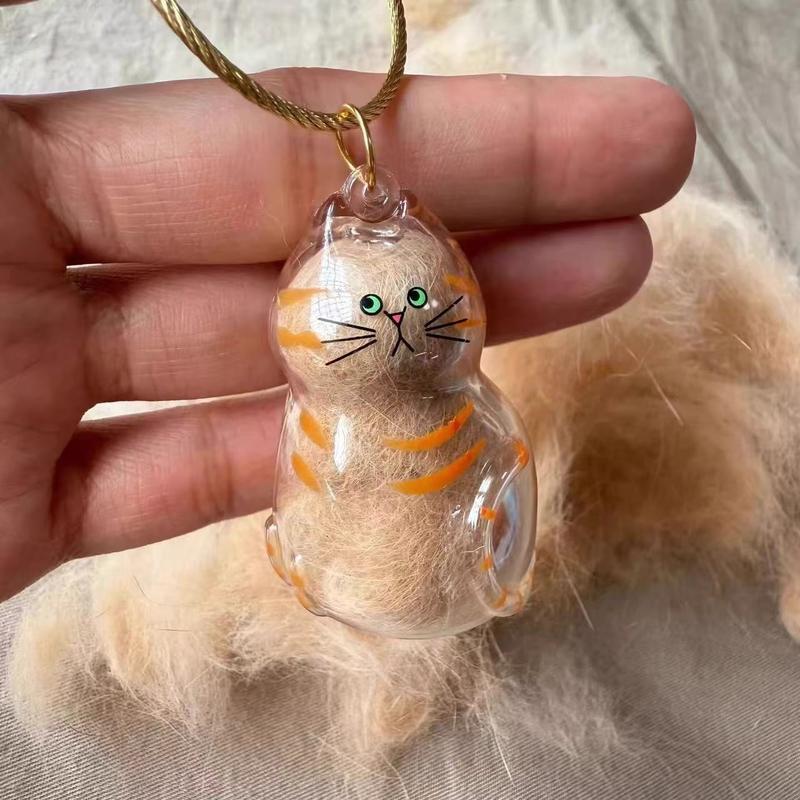 Custom Cat Fur Memorial Charm – DIY Pet Keepsake Gift for Cat Lovers